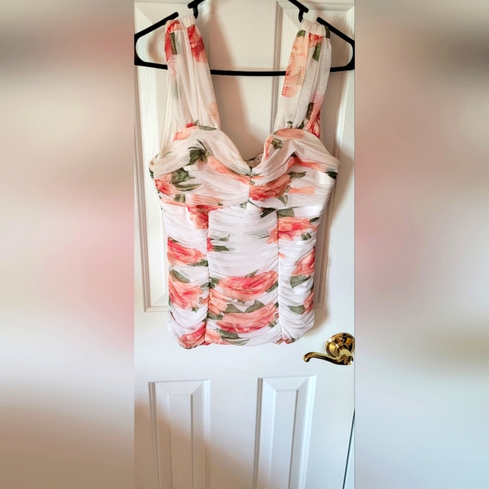Floral Lace Top, Size Medium
